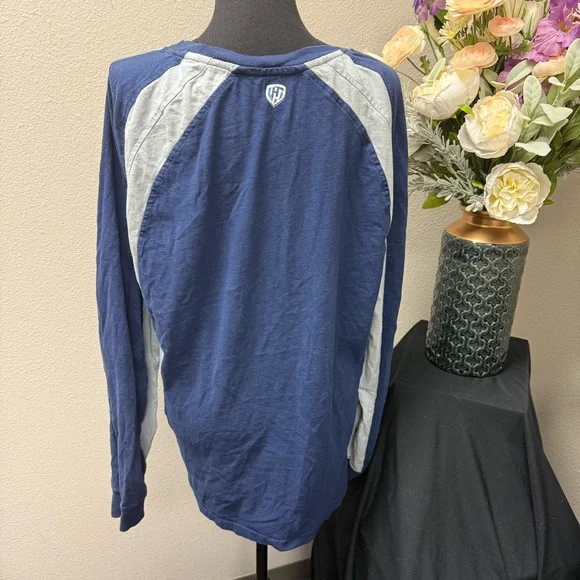 Dallas Cowboys Navy & Gray Raglan Long Sleeve Graphic Tee by Hands High L - Picture 4 of 10